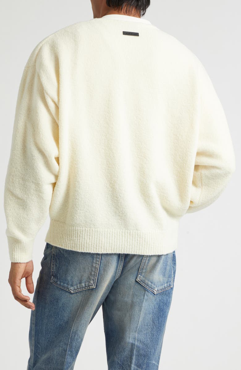 Fear of God Edge Knit Crewneck Sweater, Alternate, color, Bone Bone