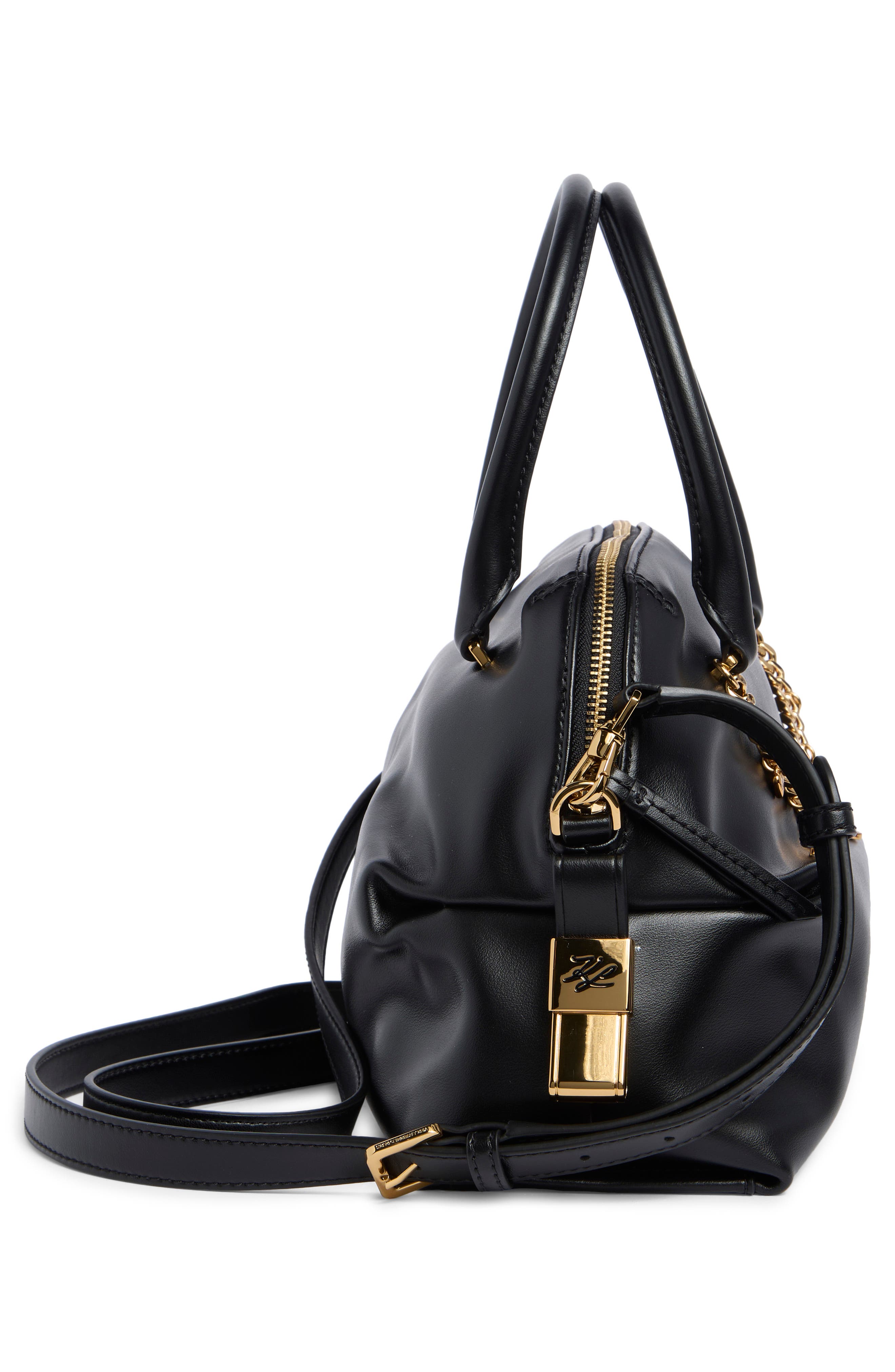 Charlaine Satchel Bag, Alternate, color, BLACK/ GOLD