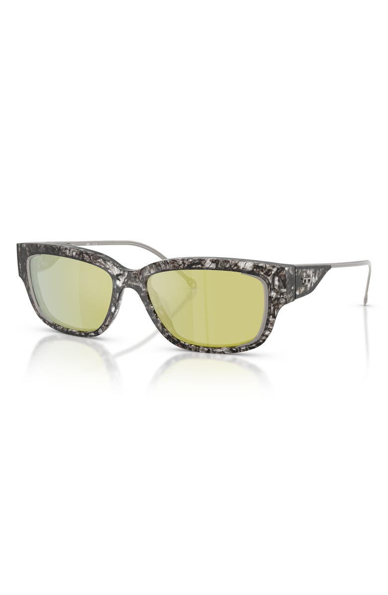 DIESEL<sup>®</sup> DL2002MU Geck-D 56mm Rectangular Sunglasses, Alternate, color, Havana / Violet / Emerald