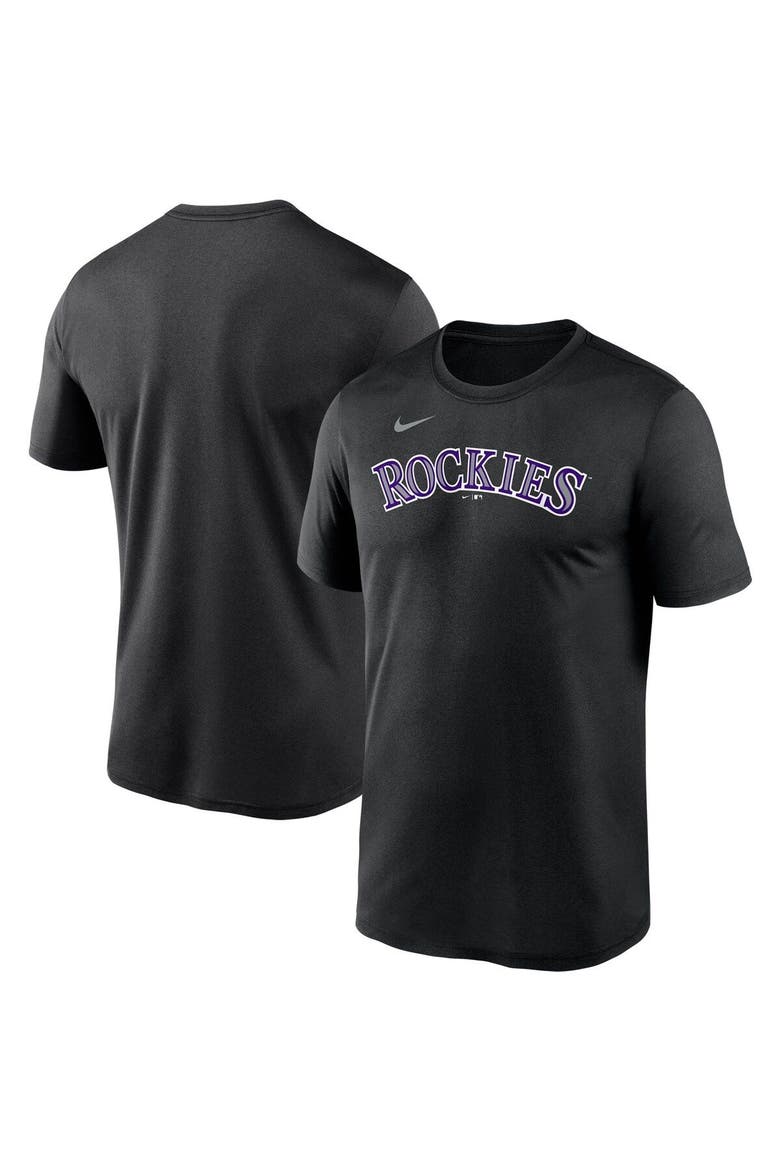 Men's Nike Black Colorado Rockies Wordmark Legend Performance T-Shirt, Alternate, color, Black
