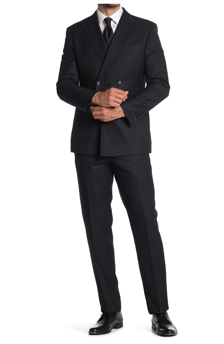 English Laundry Wool Double Breasted Peak Collar Suit, Main, color, 