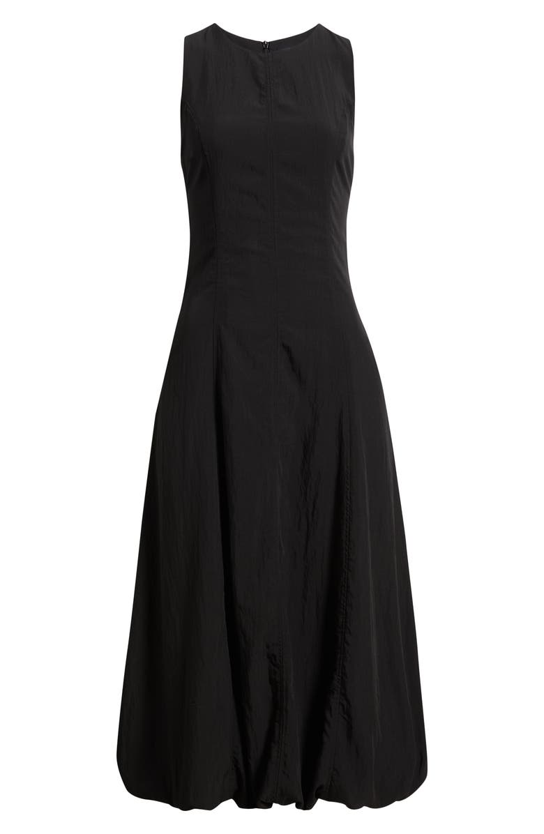 MANGO Pumpkin Sleeveless Bubble Hem Midi Dress, Alternate, color, Black