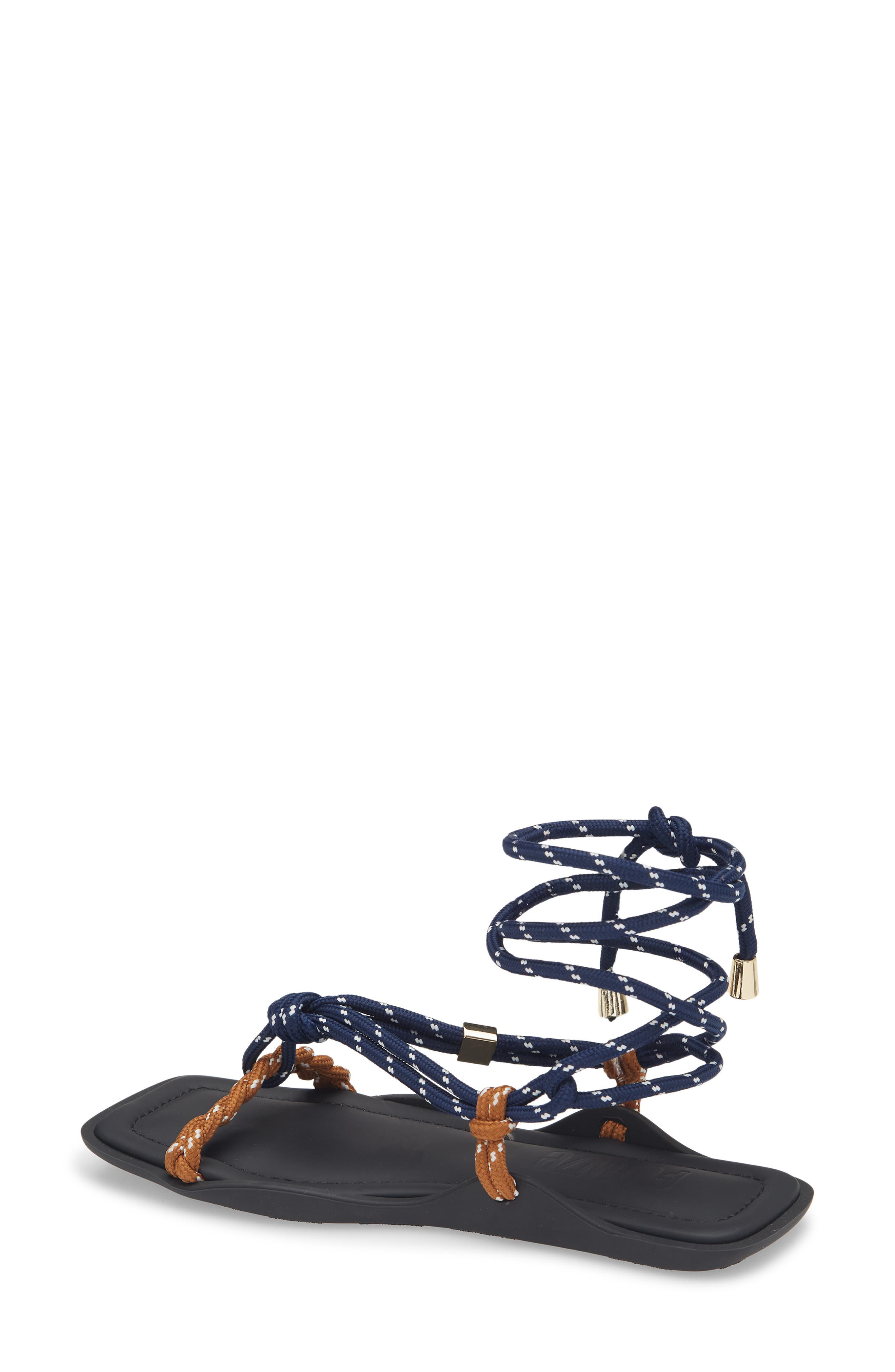 FLOWZE Lace-Up Ropes Water Repellent Slide Sandal, Alternate, color, Blue / Hazelnut