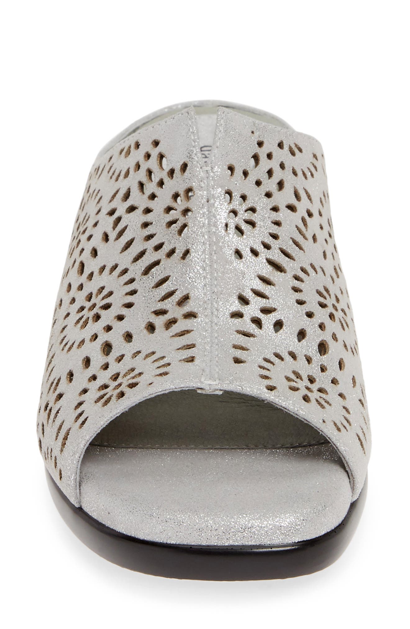 David Tate Sublime Wedge Sandal, Alternate, color, Silver Antique Leather