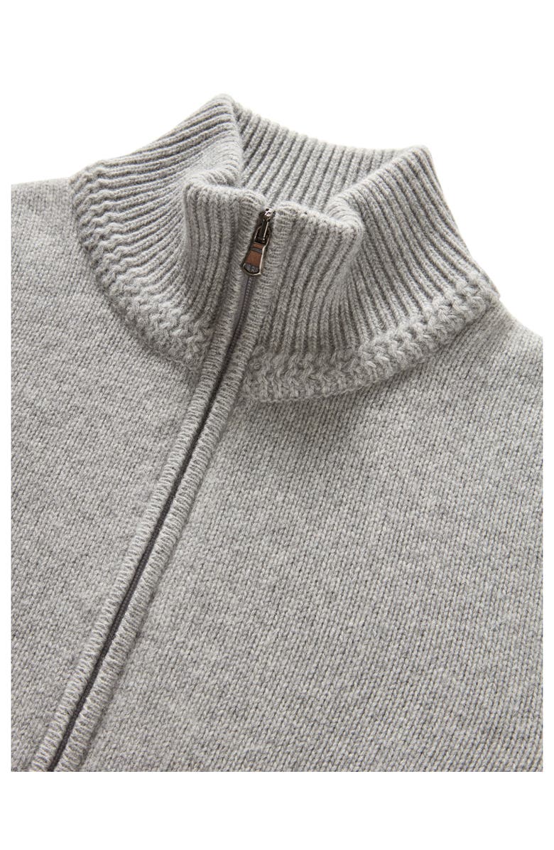 Robert Talbott Graham Cashmere Blend Full Zip Sweater, Alternate, color, Light Gray