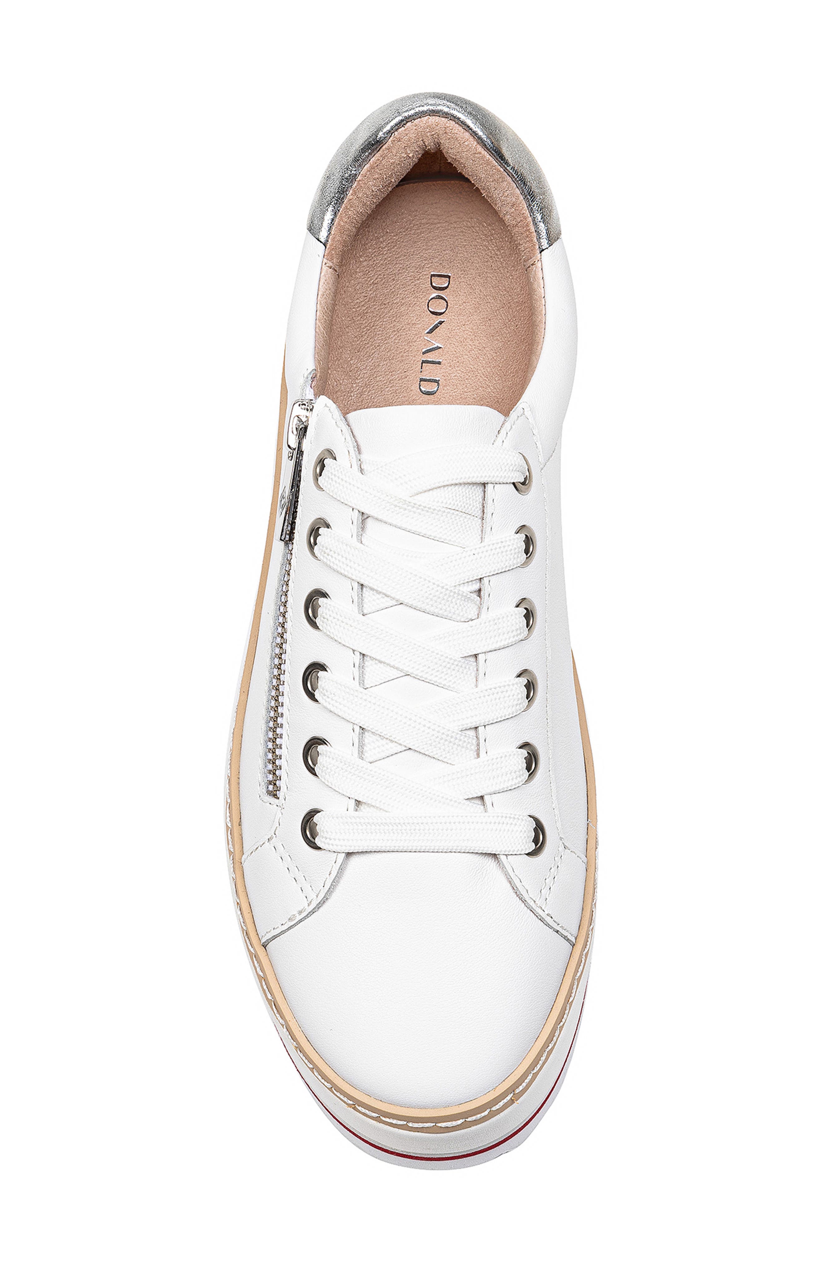 Donald Pliner Side Zip Platform Sneaker, Alternate, color, White