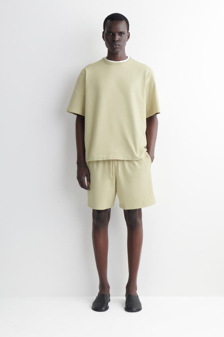 Garment-washed Cotton-jersey Shorts, Main, color, WASHED GREEN
