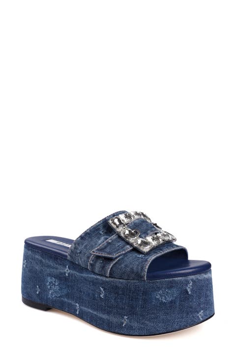 Alena Platform Wedge Slide Sandal (Women)