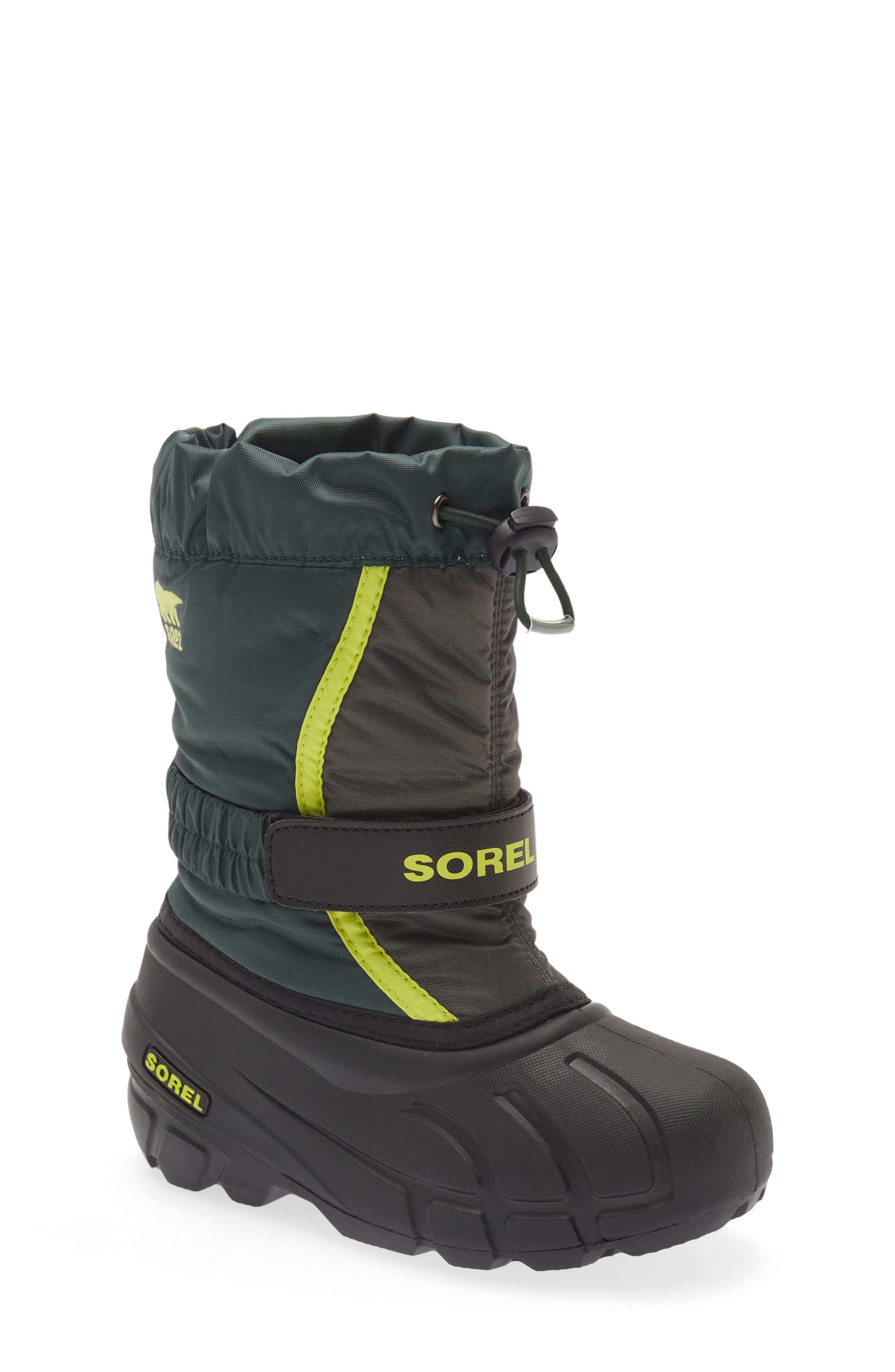 SOREL Kids' Flurry Weather Resistant Snow Boot, Main, color, Spruce/ Grill