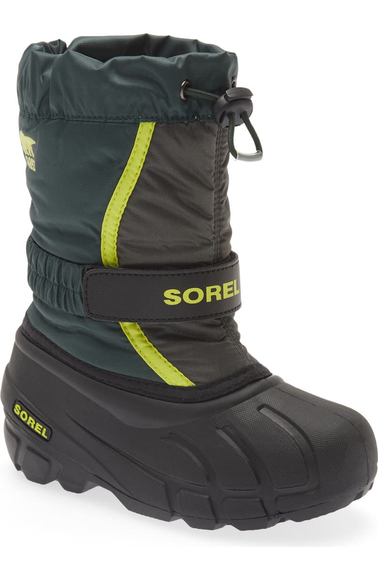 SOREL Kids' Flurry Weather Resistant Snow Boot, Main, color, Spruce/ Grill