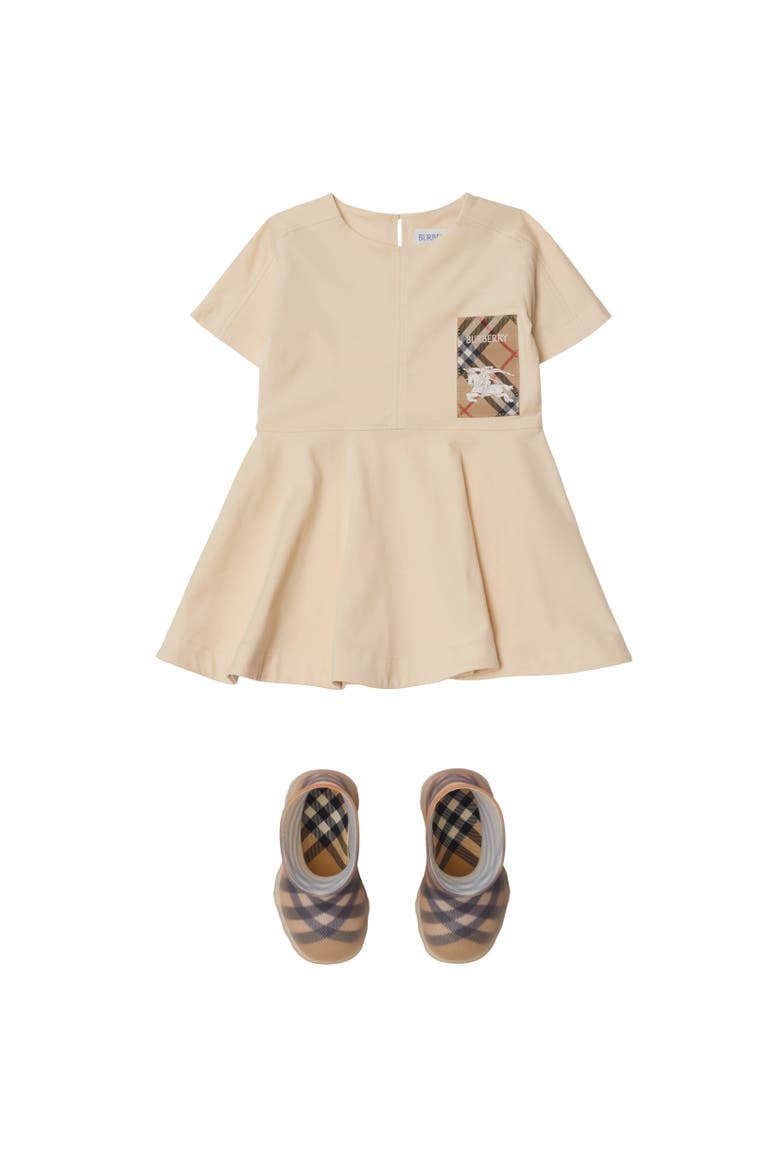 Check Label Cotton Dress, Alternate, color, Calico