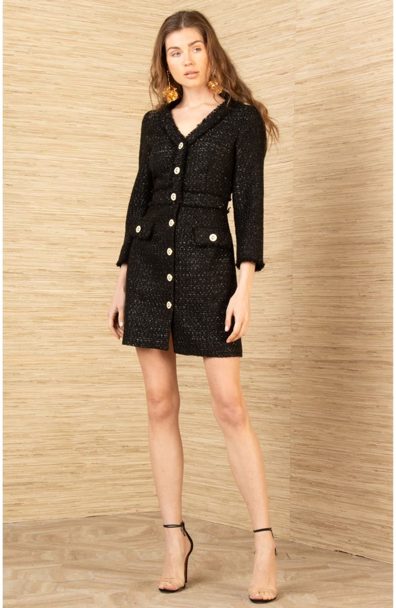 Hale Bob Elina Boucle Tweed Dress, Alternate, color, 