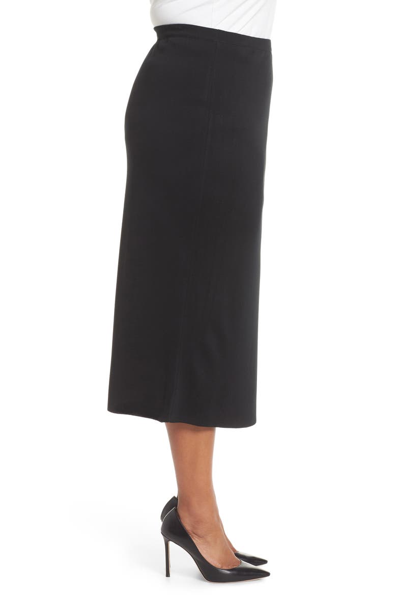Knit Midi Skirt, Alternate, color, BLACK