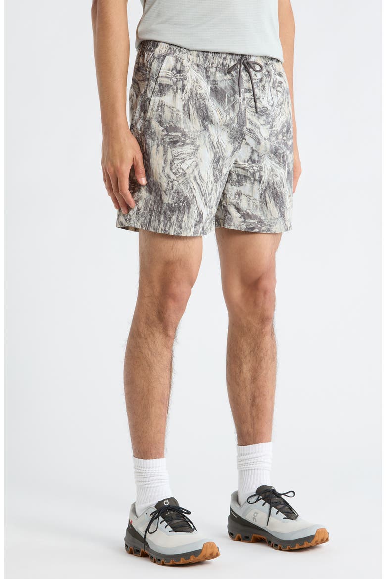 6-Inch Outdoor Nylon Training Shorts, Alternate, color, GREY GRANITE ABSTRACT
