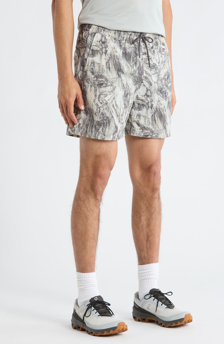 Zella 7-Inch Outdoor Nylon Training Shorts, Alternate, color, Grey Granite Abstract