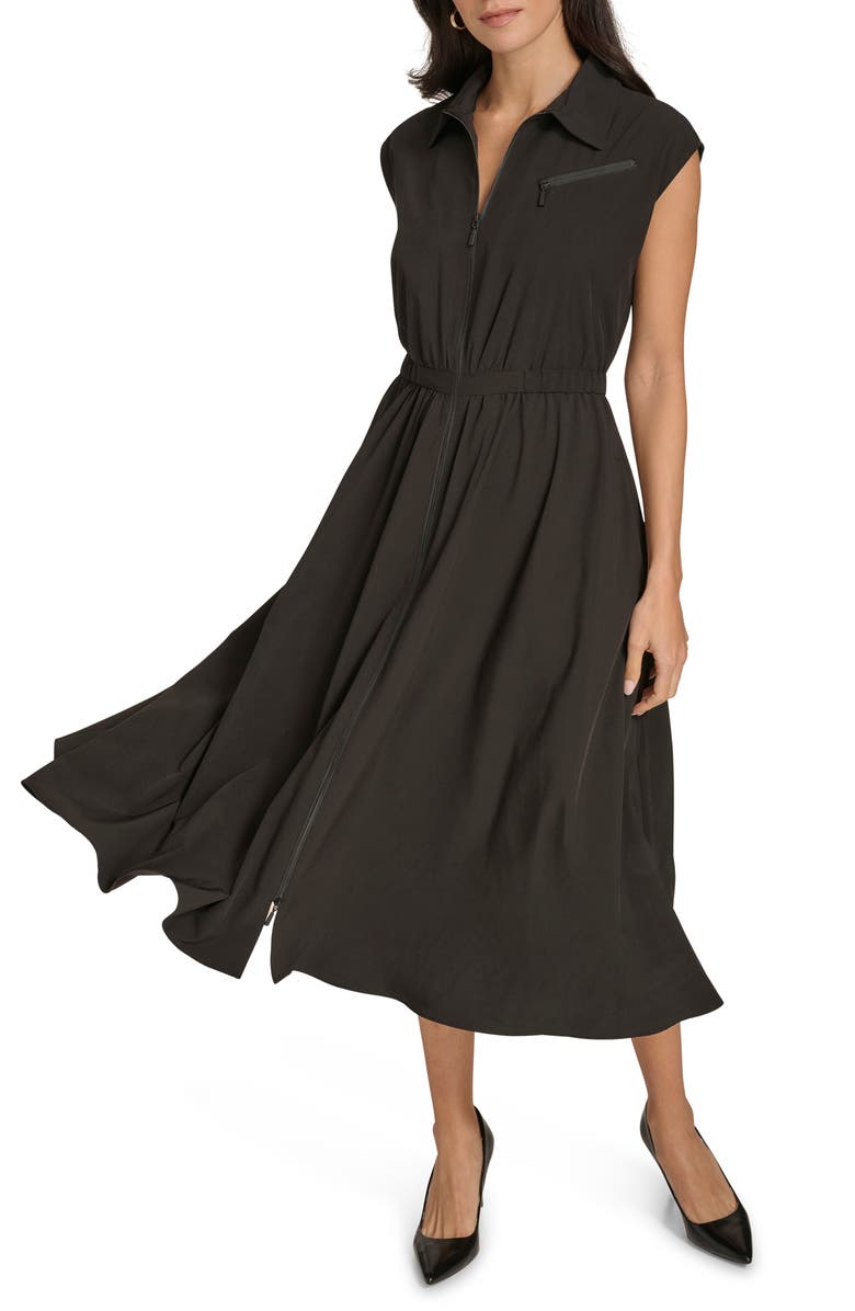 Calvin Klein Cap Sleeve A-Line Shirtdress, Main, color, 