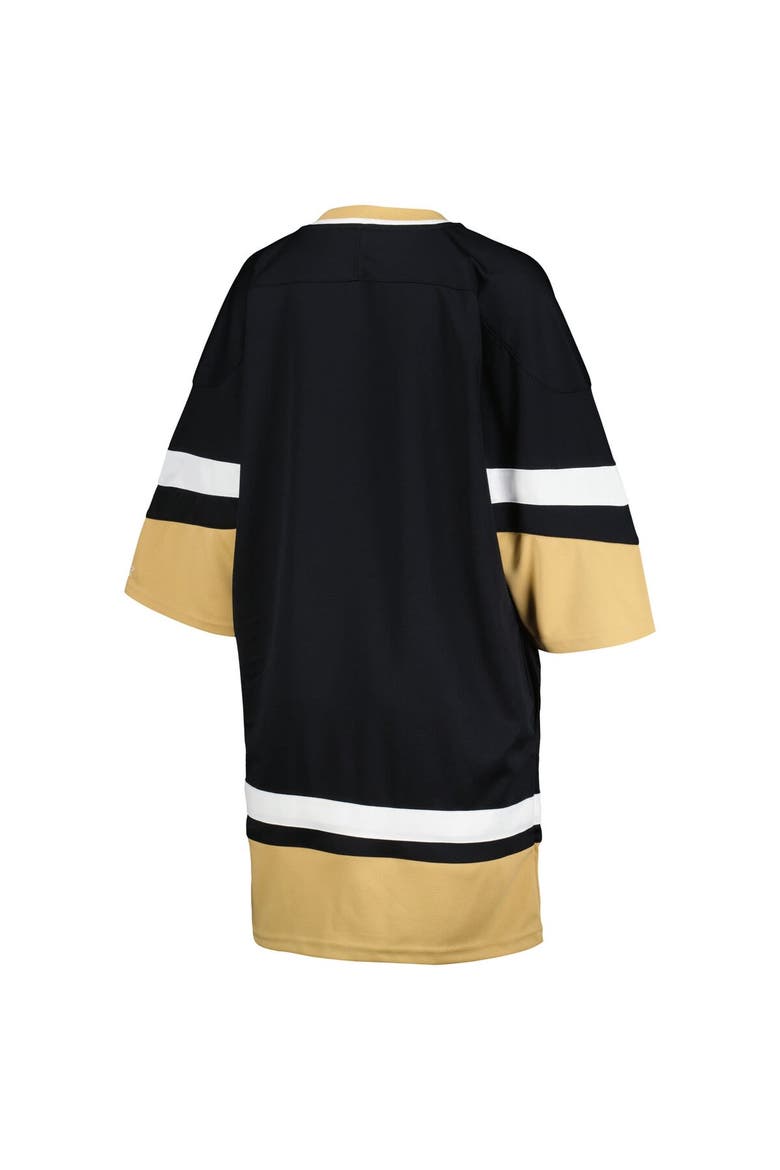 Women's Starter Black Vegas Golden Knights Hurry-Up Offense Boxy V-Neck Half-Sleeve Sneaker Dress, Alternate, color, Black