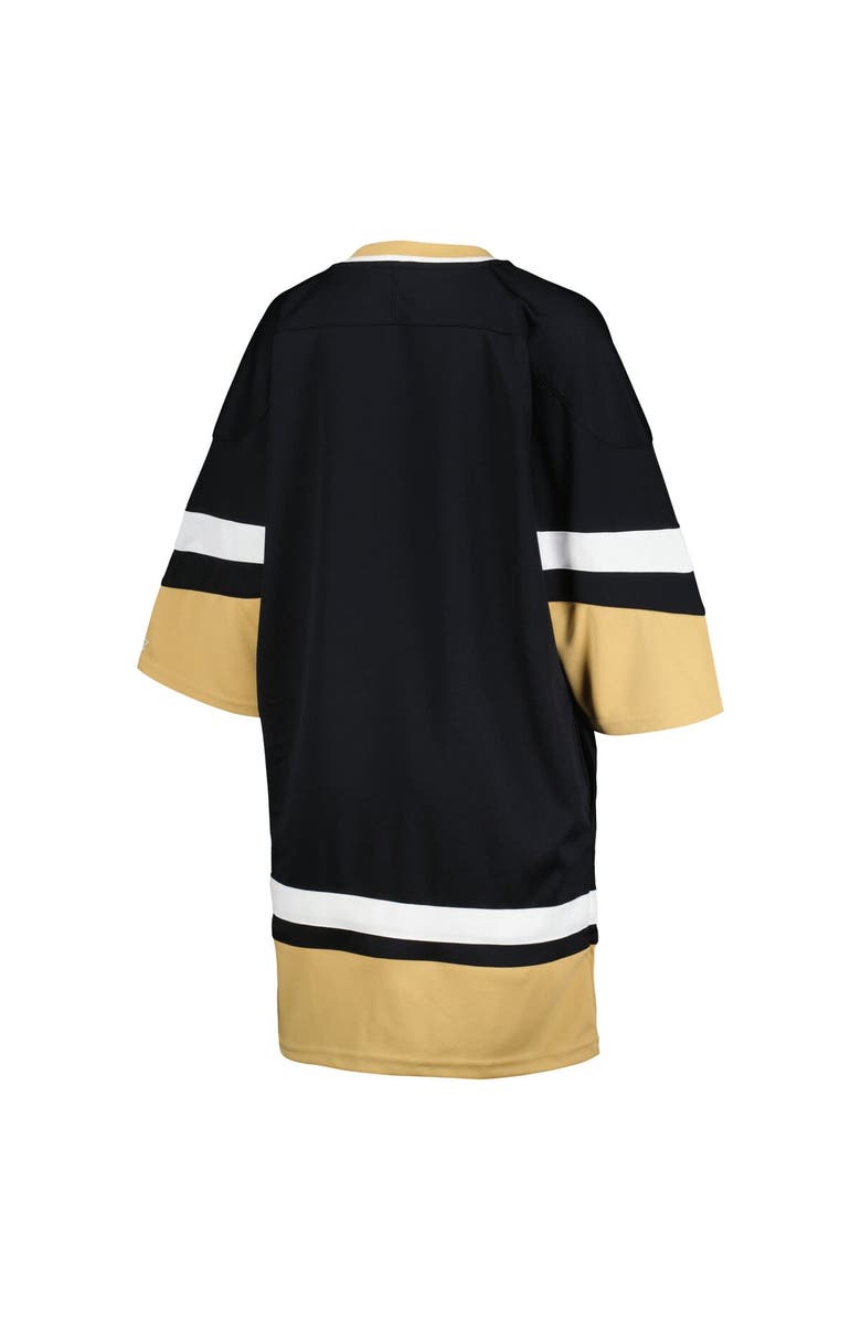 STARTER Women's Starter Black Vegas Golden Knights Hurry-Up Offense Boxy V-Neck Half-Sleeve Sneaker Dress, Alternate, color,
