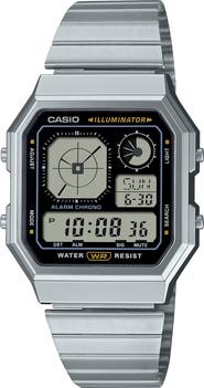CASIO Vintage Multiface Digital Bracelet Watch, 40.5mm × 33.9mm