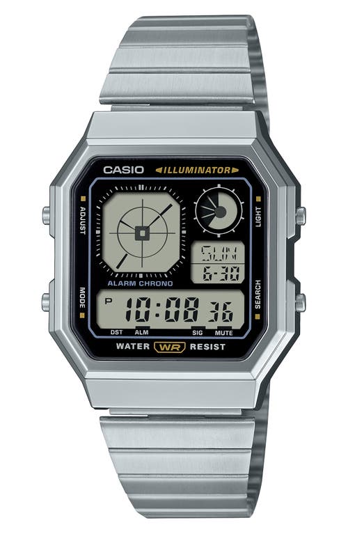 Casio Vintage Multiface Digital Bracelet Watch, 40.5mm × 33.9mm