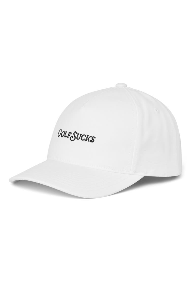 Golf Sucks Six-Panel Snapback Cap, Main, color, WHITE