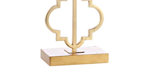 Jonathan Y Selina Iron Ogee Trellis Modern Led Usb Table Lamp In Gold Leaf