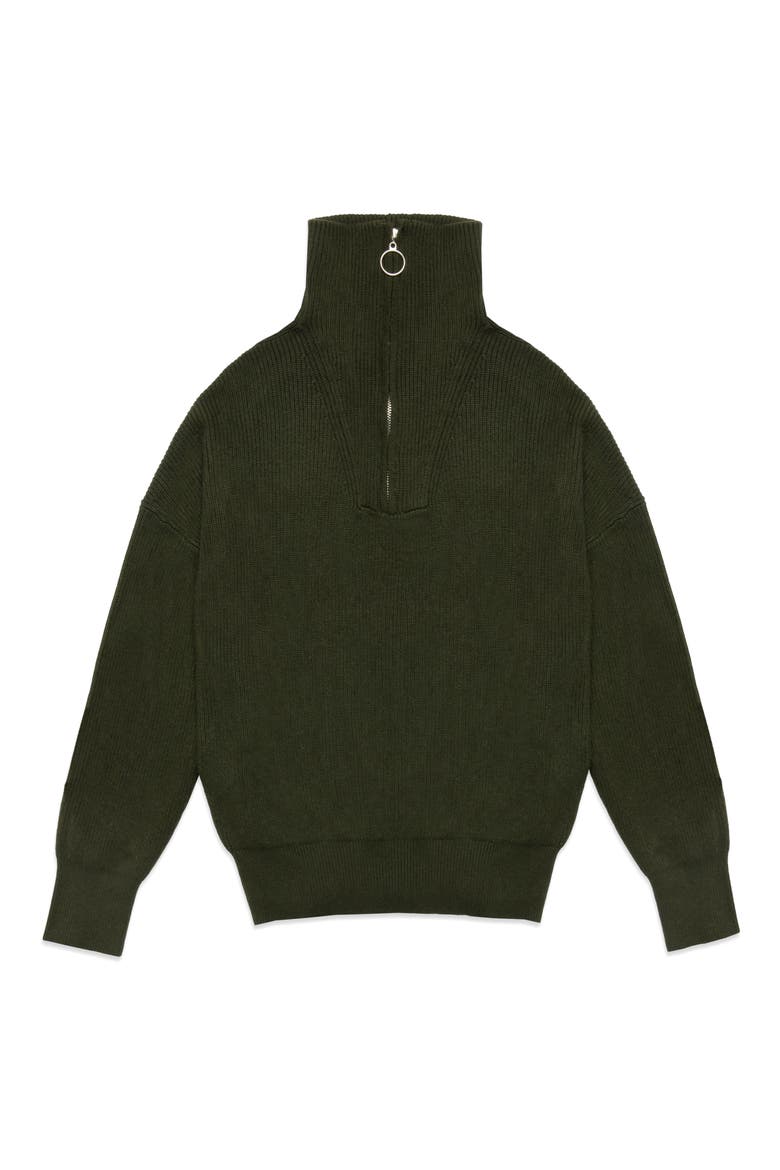 Spencer Half Zip Sweater, Alternate, color, ARMY