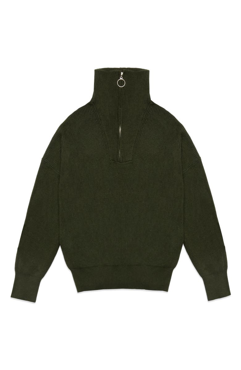 DELUC Spencer Half Zip Sweater, Alternate, color, Army