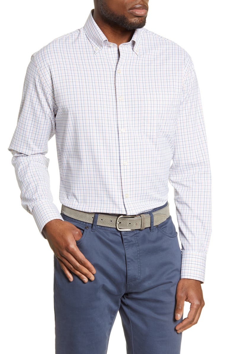 Peter Millar Plaid Perfomance Woven Shirt, Main, color,
