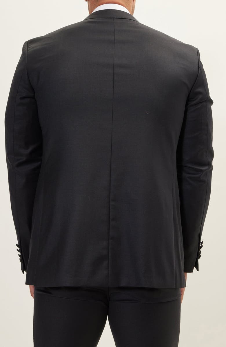 RON TOMSON Trim Fit Peak Lapel Wool & Silk Tuxedo, Alternate, color, Black