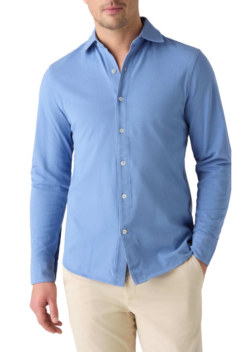 Foster Long Sleeve Pique Knit Shirt, Alternate, color, Classic Legacy Blue