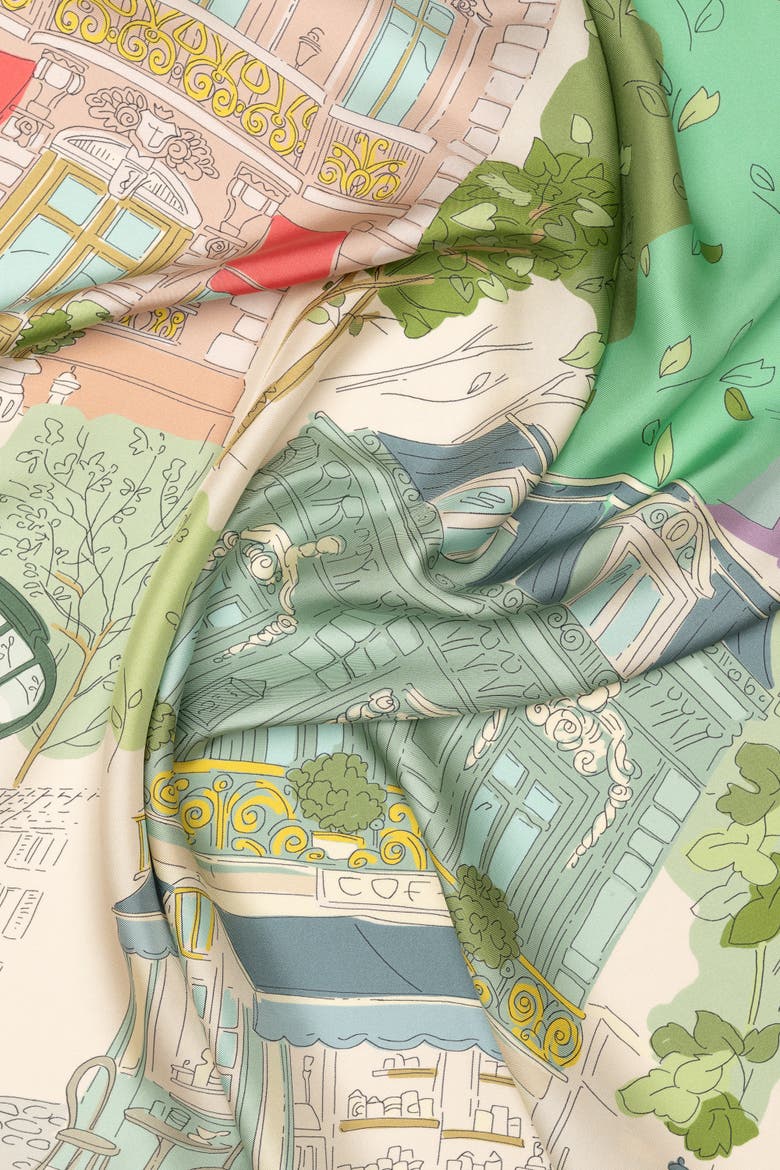 Parigi - Silk Foulard, Alternate, color, Green and Magenta