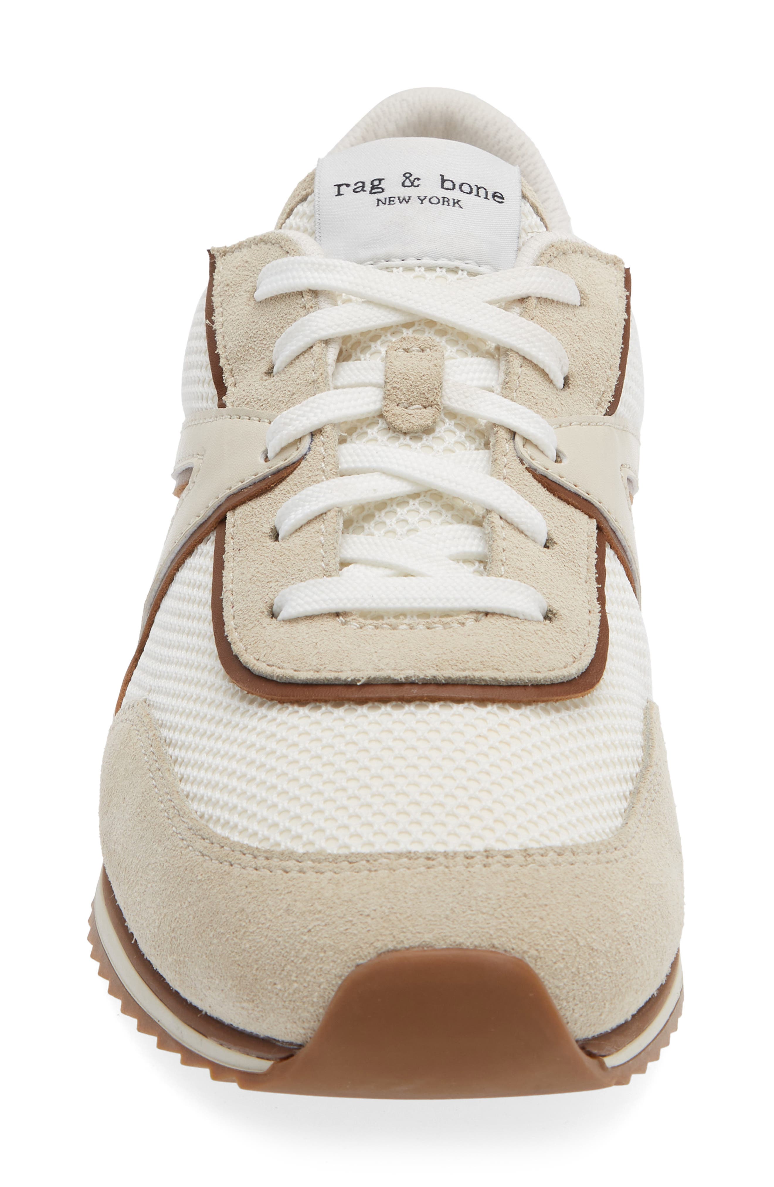 Retro Trainer Sneaker, Alternate, color, WHITE/ BEIGE