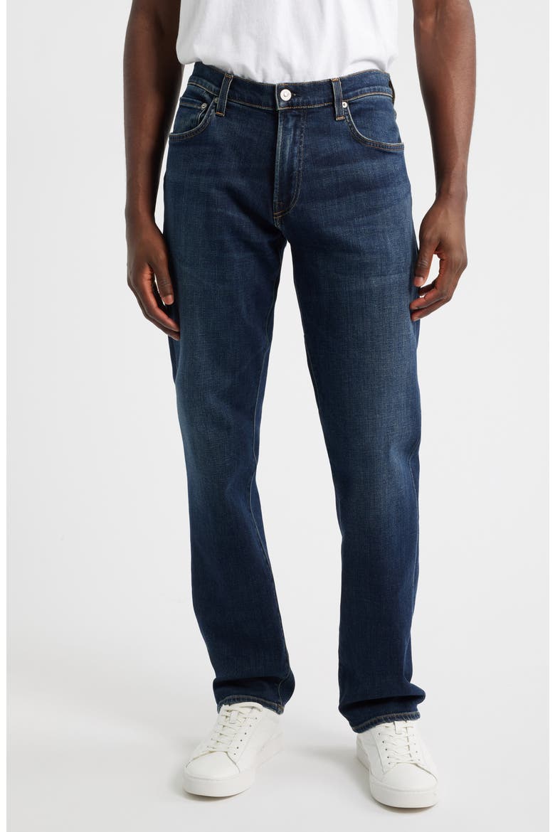 Gage Slim Straight Stretch Cotton & Cashmere Jeans, Main, color, PROSPECT MEDIUM DARK