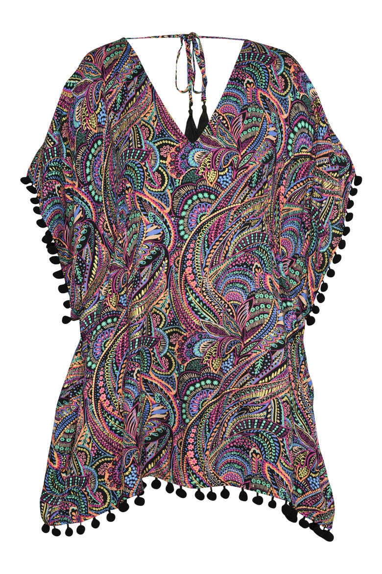 Disco Print Cover-Up Caftan, Alternate, color, PURPLE MULTI