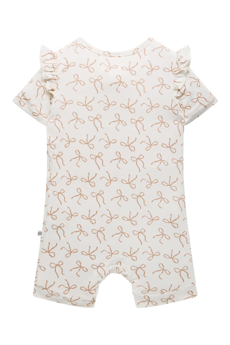 Day or Night Frill Short Sleeve Romper, Alternate, color, IVORY BOW