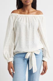 Vince Camuto Metallic Off the Shoulder Top