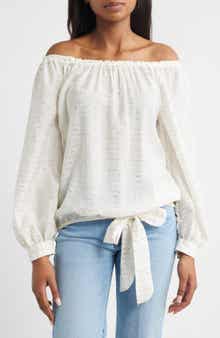 Vince Camuto Metallic Off the Shoulder Top