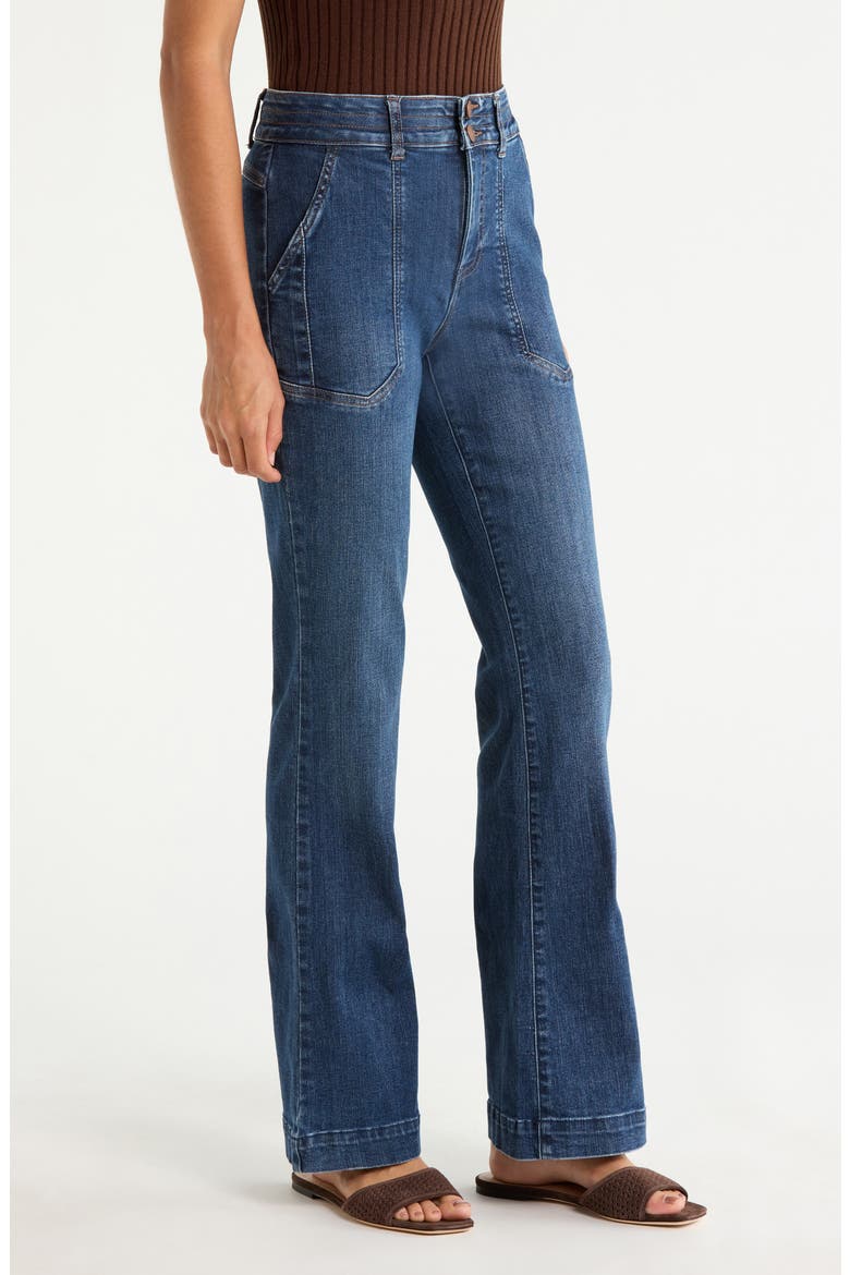 Madison High Waist Utility Pocket Bootcut Jeans, Alternate, color, MID BLUE