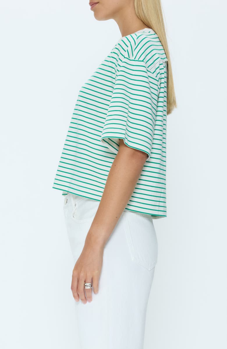 Pistola Mae Stripe Boxy Crop T-Shirt, Alternate, color, Vert Stripe