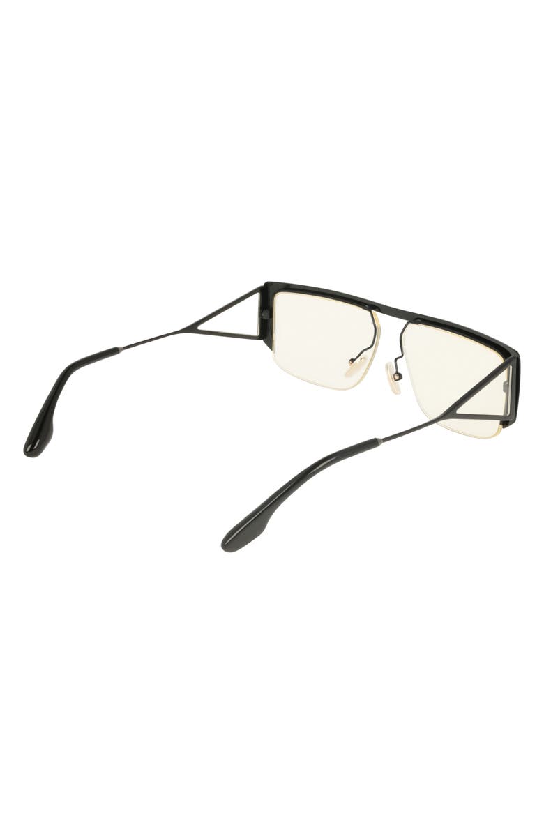 Victoria Beckham VB250S Classic Logo 59mm Rectangular Sunglasses, Alternate, color, Black