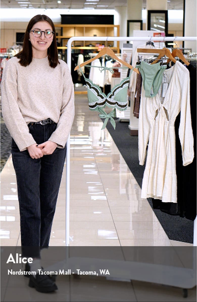 Delilah Crochet Trim Halter Bikini Top, sales video thumbnail