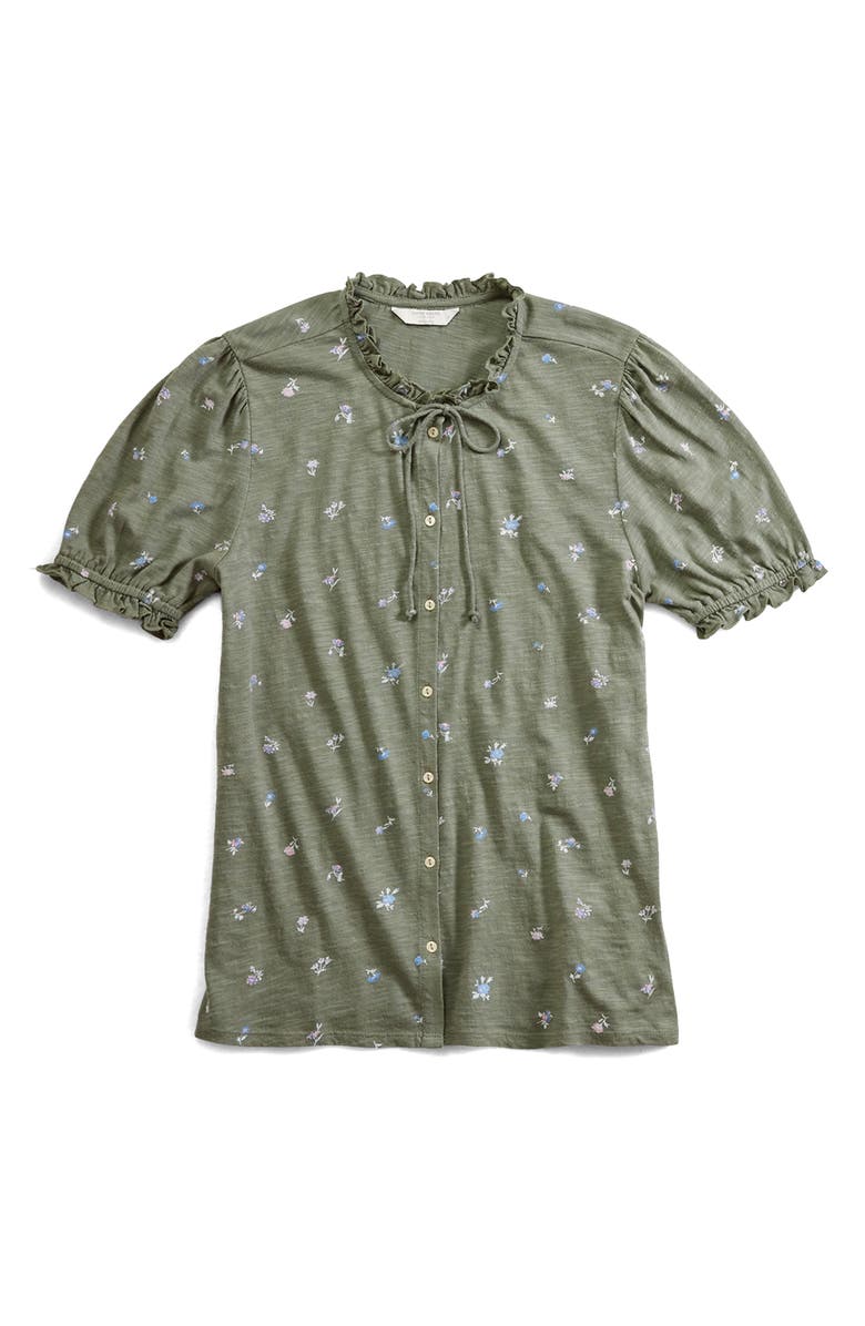 Lucky Brand Ruffle Button-Up Top, Alternate, color, 