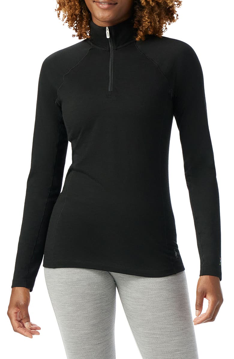 Smartwool Merino Wool Blend Quarter-Zip, Main, color, Black