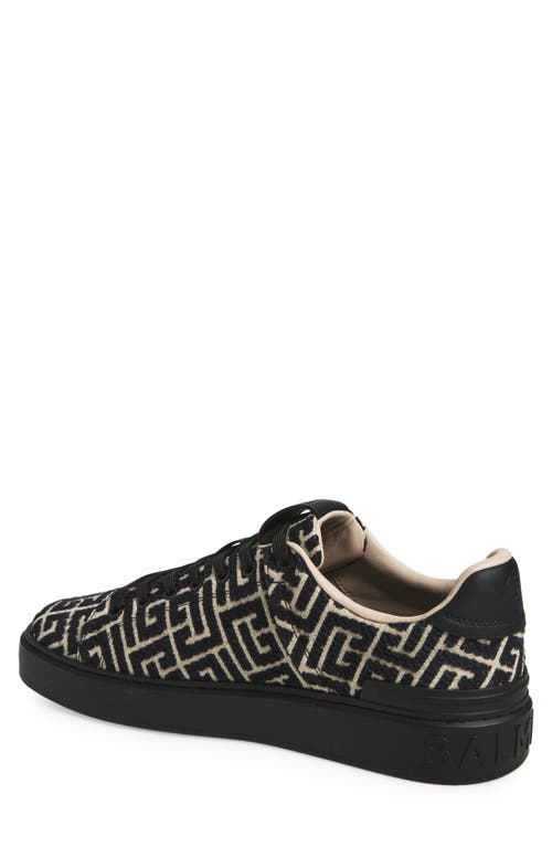 Balmain B-court Monogram Jacquard Low Top Sneaker In Multi