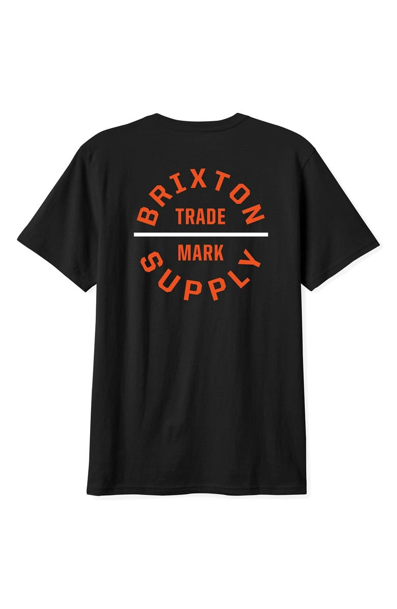 Brixton Oath V Cotton Graphic T-Shirt, Alternate, color, Black/ Classic Orange/ White