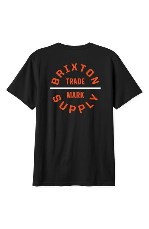 Brixton Oath V Cotton Graphic T-shirt In Black