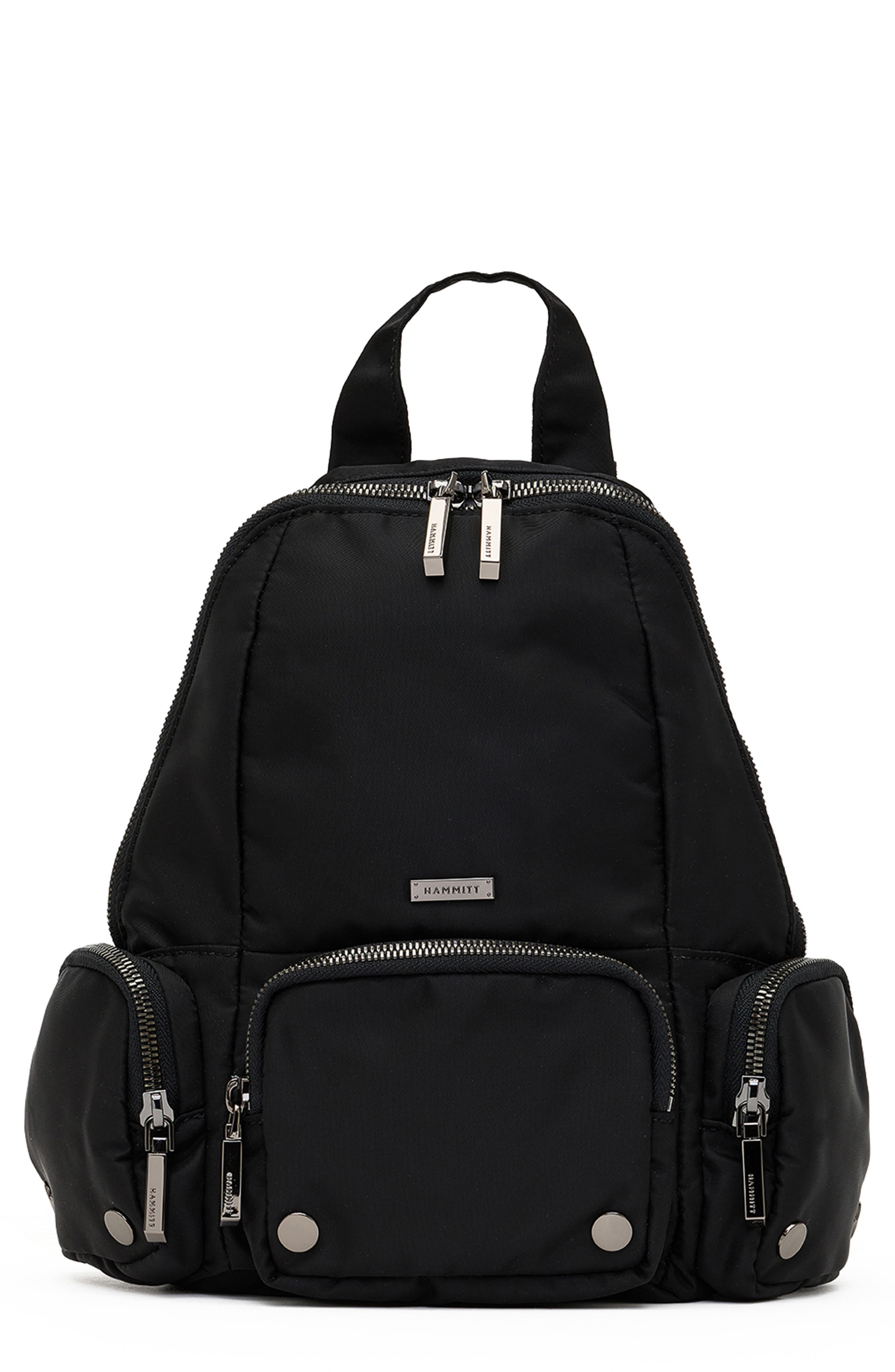 Hunter Medium Nylon Cargo Backpack, Main, color, BLACK NYLON/ GUNMETAL