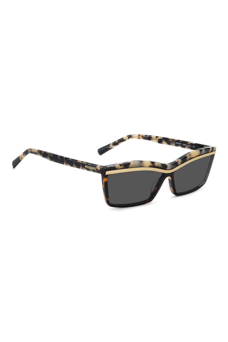 63mm Oversize Rectangular Sunglasses, Alternate, color, HAVANA WHITE/ GREY