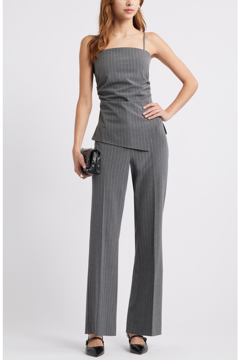 Pinstripe Flare Pants, Alternate, color, GREY HEATHER EDIE STRIPE